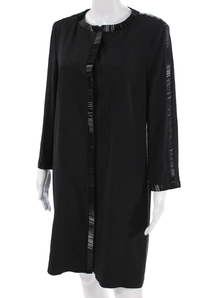 Escada Women Shift Dress Black Long Sleeve Knee Length Size 38