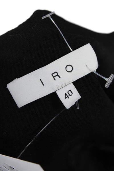 IRO Women Paperbag Dress Pants Black Wool Buckle Size 40