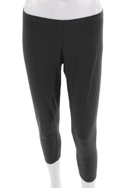 Eileen Fisher Womens Cropped Capri Leggings Black Polyester Size M