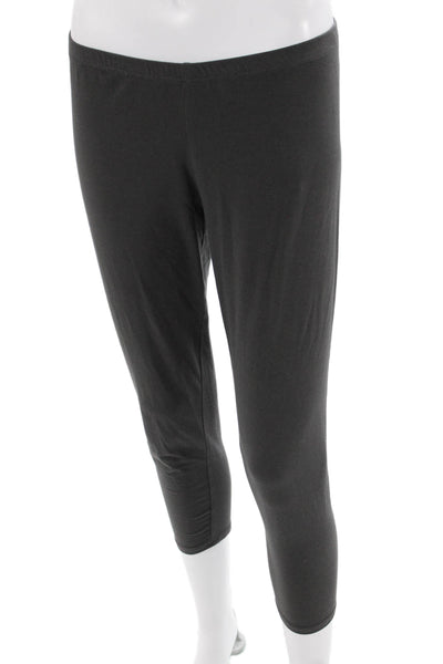 Eileen Fisher Womens Cropped Capri Leggings Black Polyester Size M