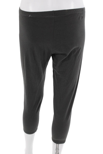 Eileen Fisher Womens Cropped Capri Leggings Black Polyester Size M