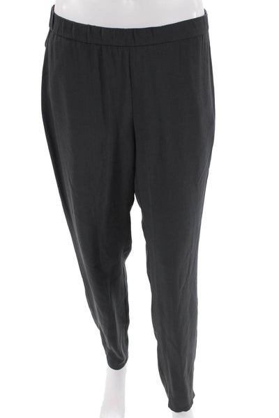 Eileen Fisher Womens Dress Pants Black Silk Size XS