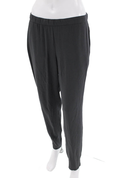 Eileen Fisher Womens Dress Pants Black Silk Size XS