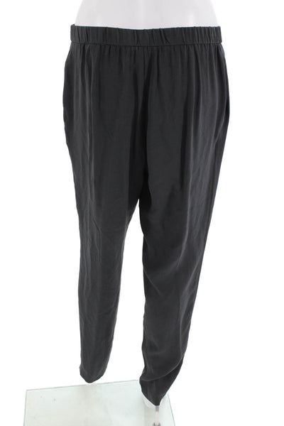 Eileen Fisher Womens Dress Pants Black Silk Size XS