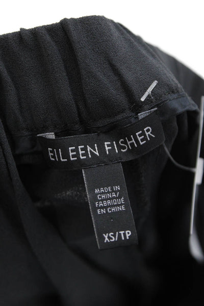 Eileen Fisher Womens Dress Pants Black Silk Size XS