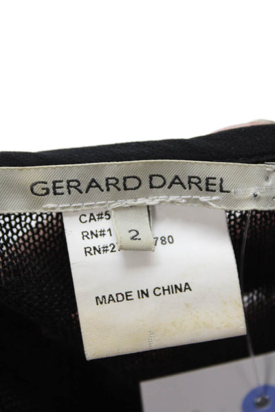 Gerard Darel, Women, Black Linen T-Shirt Short Sleeve Size 2
