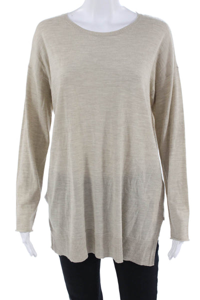 Eileen Fisher Women Pullover Merino Wool Sweater Beige Size XS