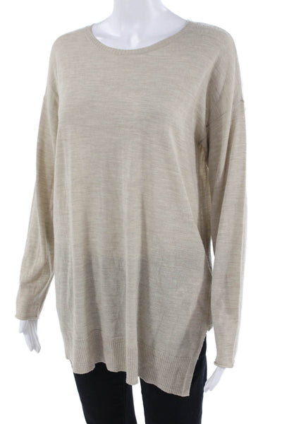 Eileen Fisher Women Pullover Merino Wool Sweater Beige Size XS