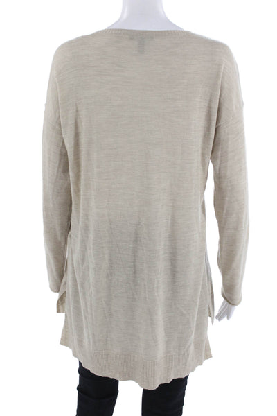 Eileen Fisher Women Pullover Merino Wool Sweater Beige Size XS