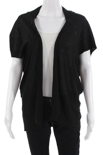 Gerard Darel Women Black Wool Short Sleeve Sweater Designer Size 1