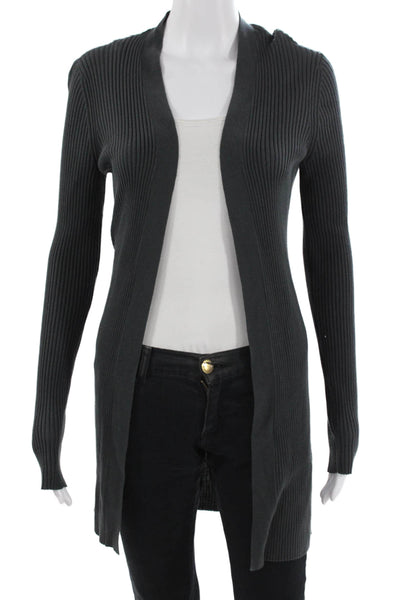 Eileen Fisher Women Dark Gray Tencel Cardigan Long Sleeve Size XS