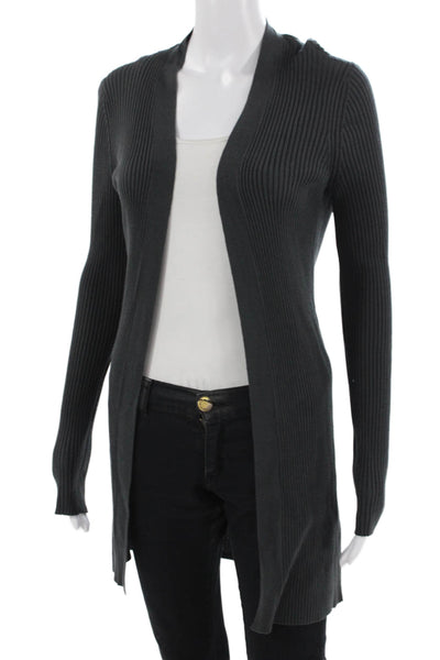Eileen Fisher Women Dark Gray Tencel Cardigan Long Sleeve Size XS