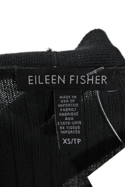 Eileen Fisher Women Dark Gray Tencel Cardigan Long Sleeve Size XS