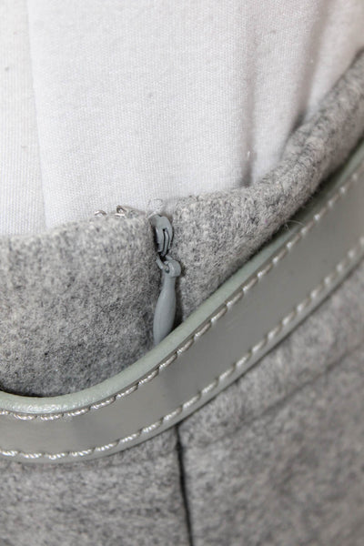 Theory Women A-Line Mini Skirt Gray Wool Blend Size 4