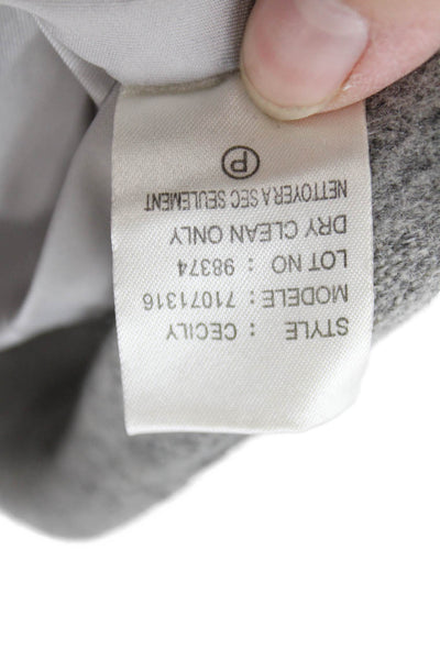 Theory Women A-Line Mini Skirt Gray Wool Blend Size 4