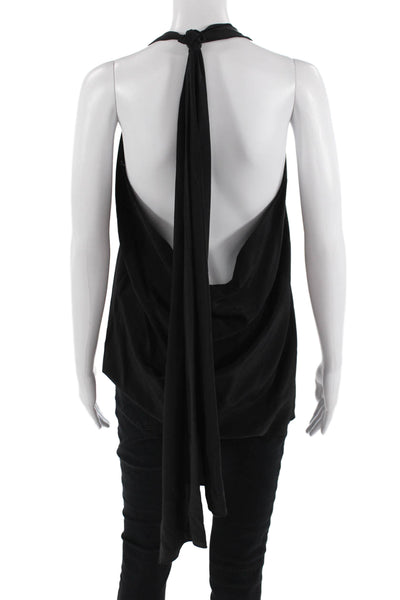 Elizabeth & James Womens Black Silk Sleeveless Tank Size XS