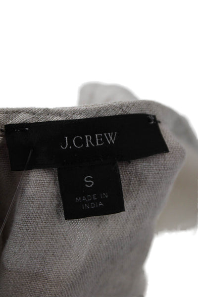 J Crew Womens Beige Linen Basic Tank Round Neck Size S