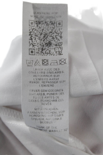 Asos Women White Round Neck Short Sleeve Blouse Classic Cotton-Poly Size 6