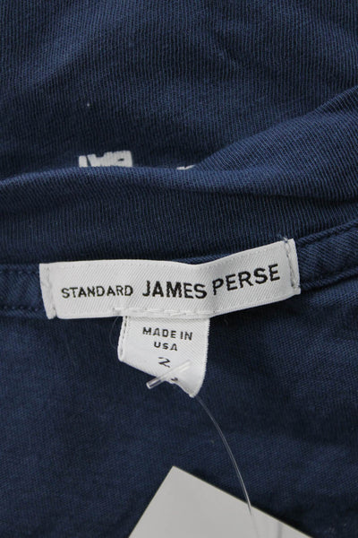 Standard James Perse Womens Blue Jersey V-Neck Long Sleeve Tee Size 2