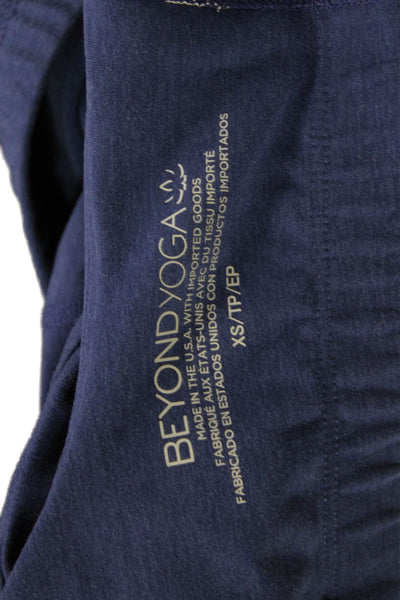 Beyond Yoga Womens Cropped High Neck Tank Blue Polyester Size XS