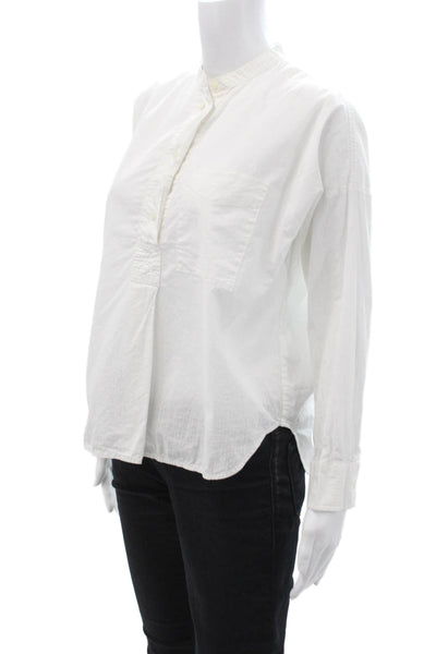 Everlane Womens White Cotton High Neck Long Sleeve Basic Button-Up Size 2