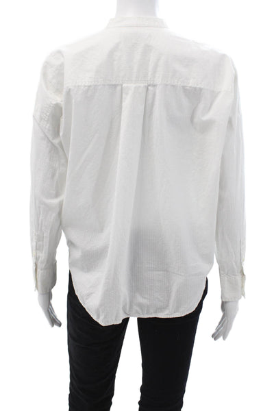 Everlane Womens White Cotton High Neck Long Sleeve Basic Button-Up Size 2