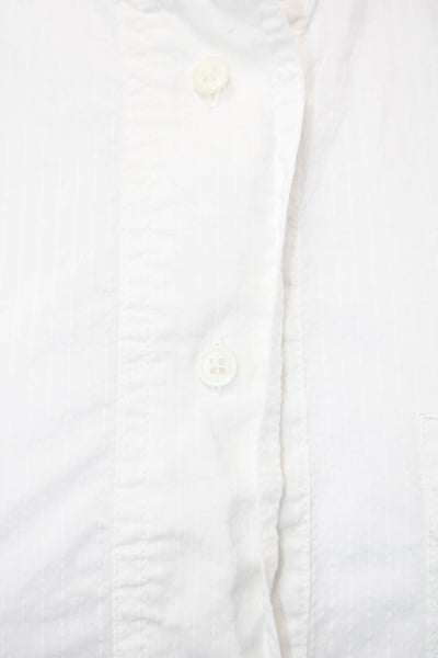 Everlane Womens White Cotton High Neck Long Sleeve Basic Button-Up Size 2