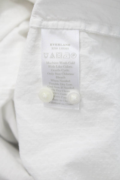 Everlane Womens White Cotton High Neck Long Sleeve Basic Button-Up Size 2