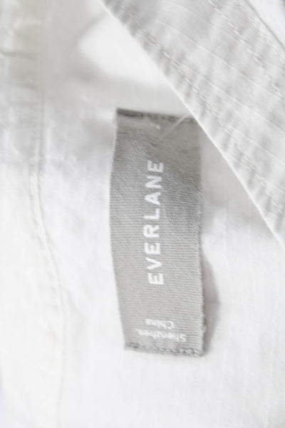 Everlane Womens White Cotton High Neck Long Sleeve Basic Button-Up Size 2
