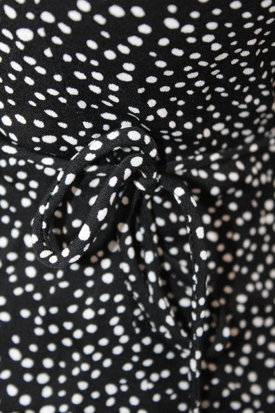 Los Angeles Atelier + Other Stories Women Black Polka Dot V-Neck Blouse Size 0