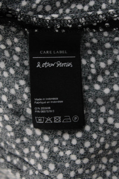 Los Angeles Atelier + Other Stories Women Black Polka Dot V-Neck Blouse Size 0