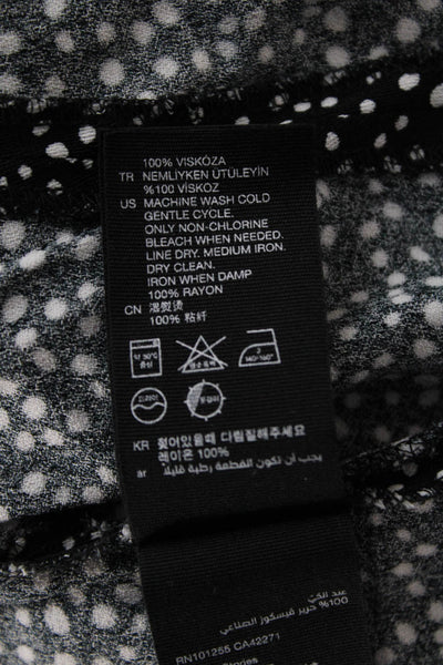 Los Angeles Atelier + Other Stories Women Black Polka Dot V-Neck Blouse Size 0