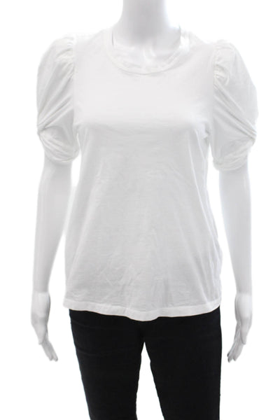 ALC Womens Basic White Cotton Crew Neck Short Sleeve T-Shirt Size M