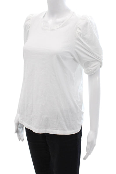 ALC Womens Basic White Cotton Crew Neck Short Sleeve T-Shirt Size M