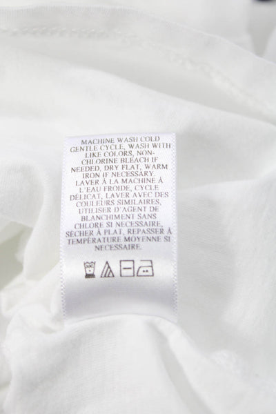 ALC Womens Basic White Cotton Crew Neck Short Sleeve T-Shirt Size M