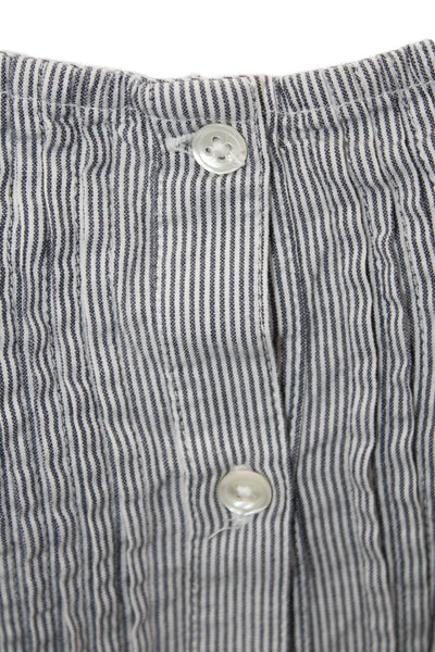 Soft Joie Womens Shirt Dress Gray Striped Cotton Sleeveless Button Mini Size S