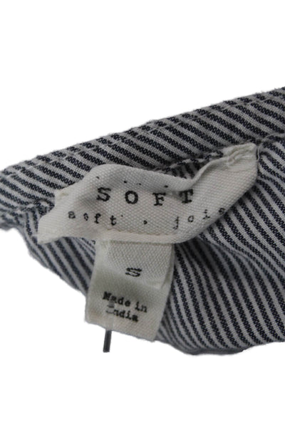 Soft Joie Womens Shirt Dress Gray Striped Cotton Sleeveless Button Mini Size S