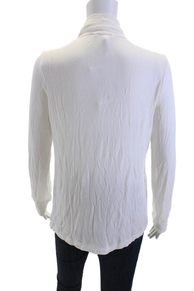 Skims Women Collared Button-Up Long Sleeve White Modal Top Size XS