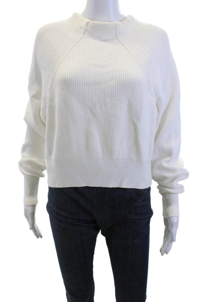 Free People Womens Pullover Sweater Crew Neck Long Sleeve White Size XS