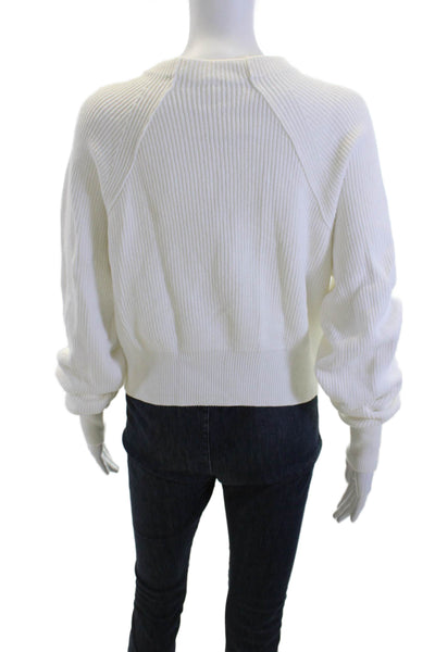 Free People Womens Pullover Sweater Crew Neck Long Sleeve White Size XS