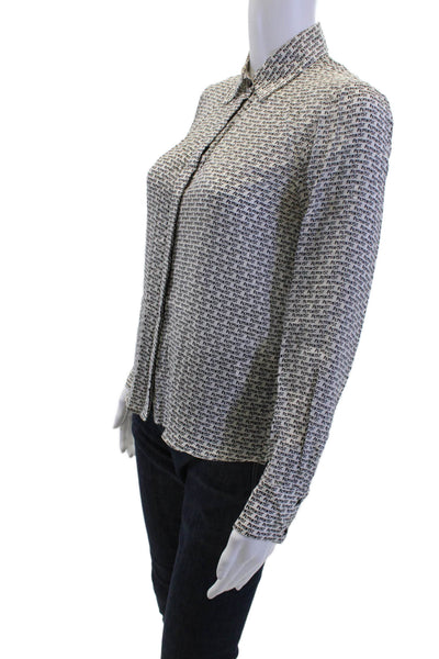 Everlane Womens White Cotton High Neck Long Sleeve Basic Button-Up Size 2