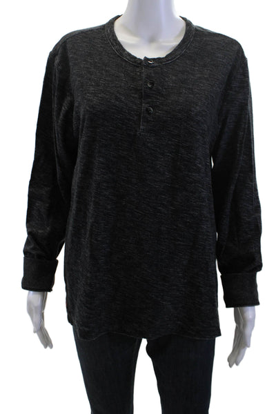 Untuckit Mens Band Long Sleeve Round Neck Dark Gray 100% Cotton Size L