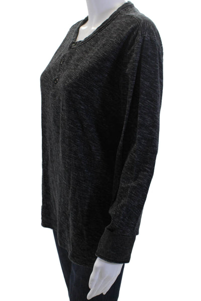 Untuckit Mens Band Long Sleeve Round Neck Dark Gray 100% Cotton Size L