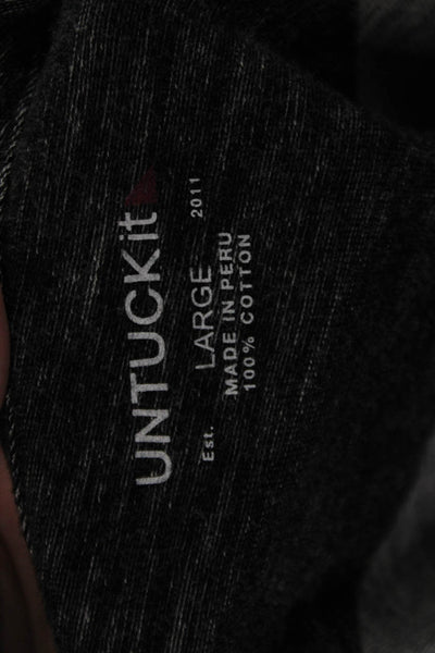 Untuckit Mens Band Long Sleeve Round Neck Dark Gray 100% Cotton Size L
