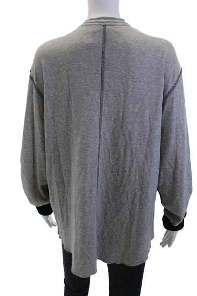Rag & Bone Mens Gray Cotton Crew Neck Button Long Sleeve Shirt Size L