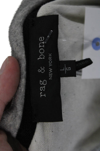 Rag & Bone Mens Gray Cotton Crew Neck Button Long Sleeve Shirt Size L