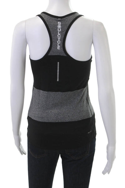 Nike Women Black Striped Cotton Tank Size S