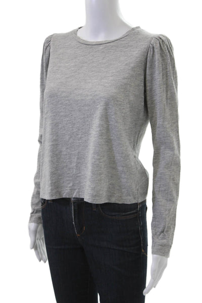 The Westside Womens Gray Basic Jersey T-Shirt 100% Cotton Long Sleeve Size M