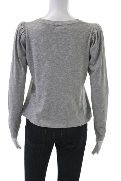 The Westside Womens Gray Basic Jersey T-Shirt 100% Cotton Long Sleeve Size M