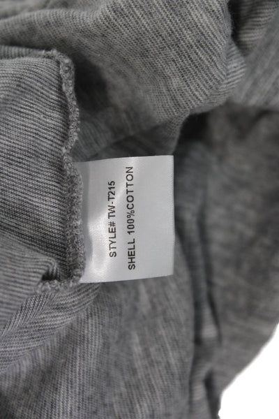 The Westside Womens Gray Basic Jersey T-Shirt 100% Cotton Long Sleeve Size M